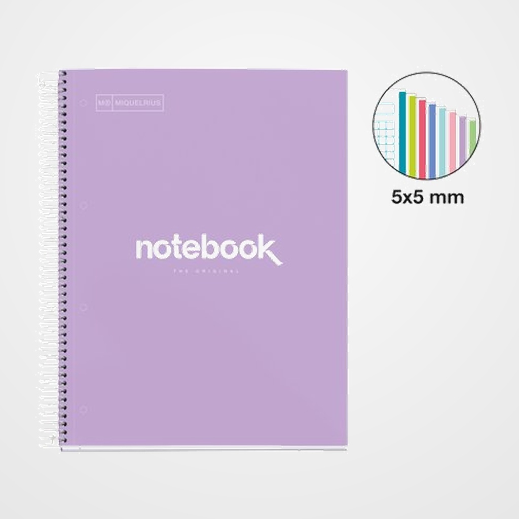 BLOC MIQUELRIUS EMOTIONS NOTEBOOK 8 micro.tapa EXTRA A4 160h 90g CUADRIC.5x5 LAVANDA