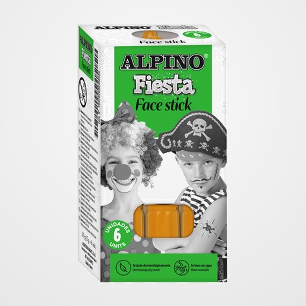 MAQUILLAJE ALPINO FIESTA FACE STICK BARRA de 5 gr. NARANJA