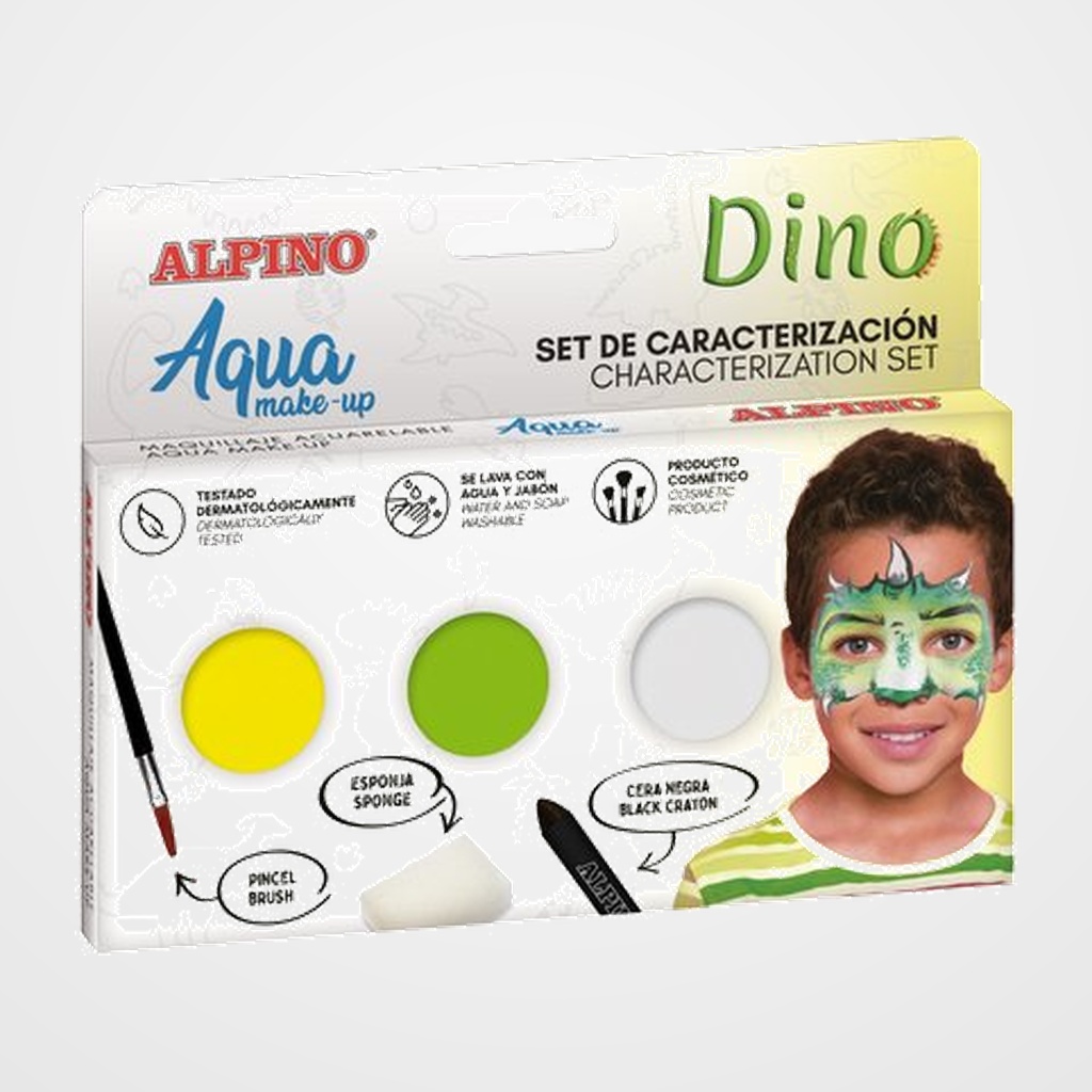 MAQUILLAJE ALPINO MAKE-UP POLVERA AQUA SET DE CARACTERIZACION DINO