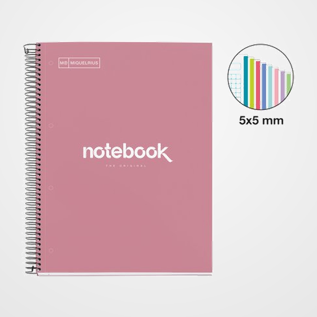 BLOC MIQUELRIUS EMOTIONS NOTEBOOK 8 micro.tapa EXTRA A4 160h 90g CUADRIC.5x5 ROSA DUST