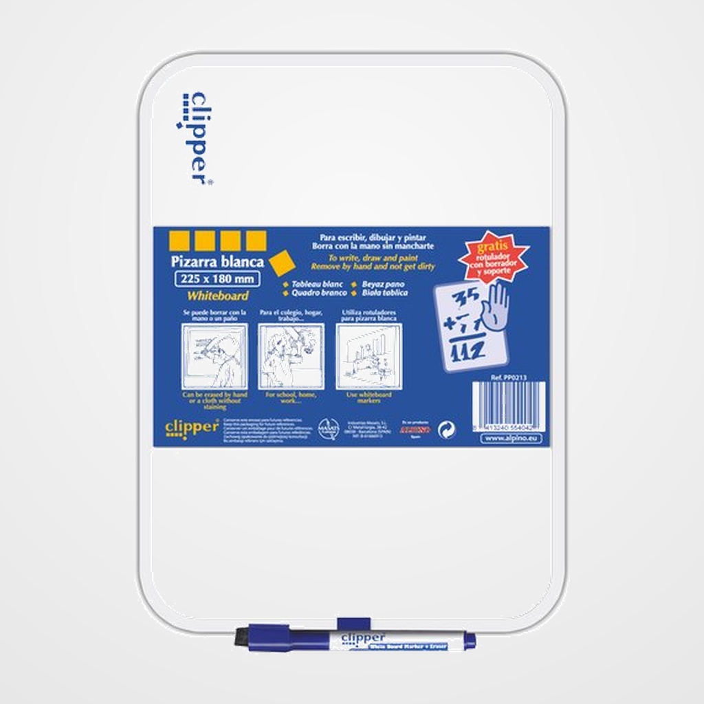PIZARRA BLANCA CLIPPER 18x25,5 cm (PEQUEÑA)
