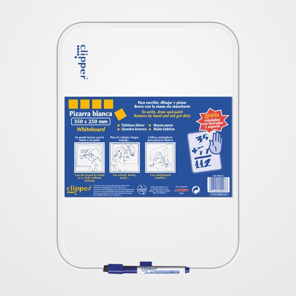PIZARRA BLANCA CLIPPER 25x35 cm (GRANDE)