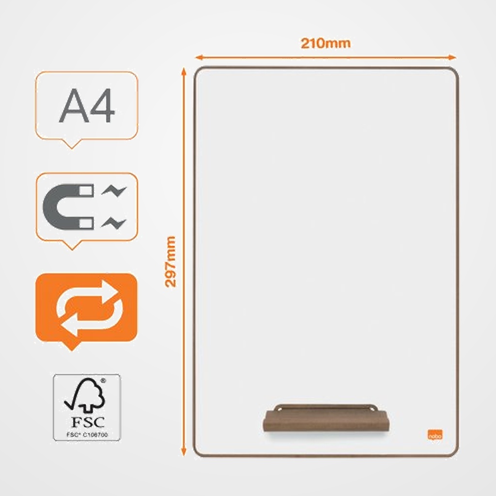 PIZARRA BLANCA NOBO A4 DOBLE CARA