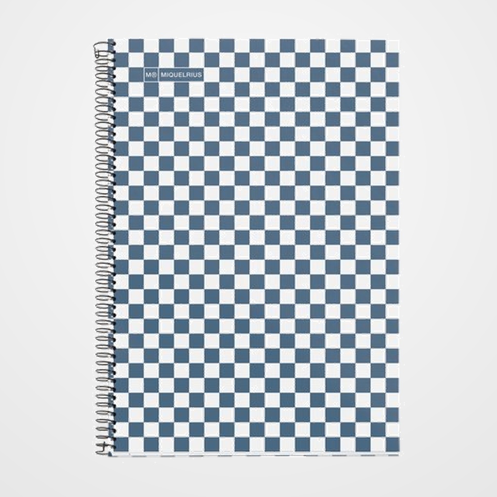BLOC MIQUELRIUS tapa DURA Fº 80h 90g CUADRIC.4x4 DAMERO AZUL