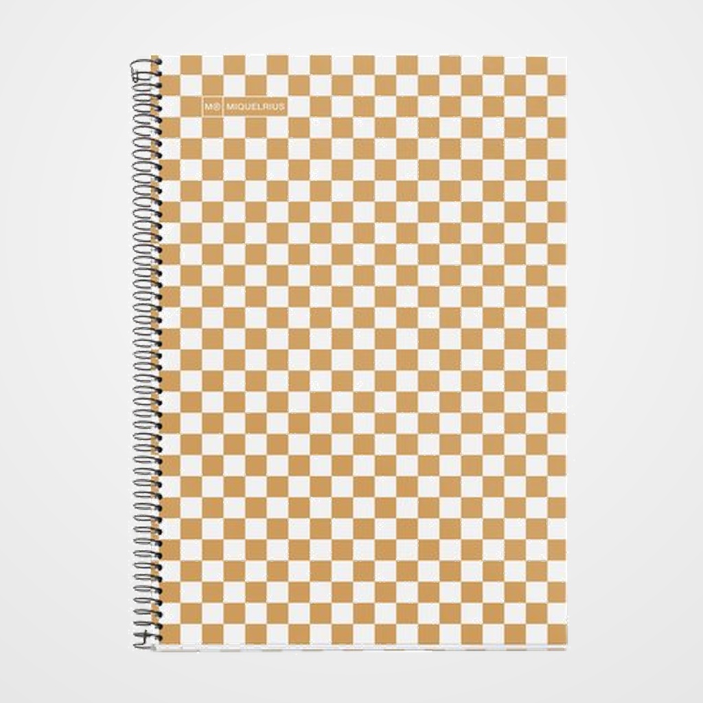 BLOC MIQUELRIUS tapa DURA Fº 80h 90g CUADRIC.4x4 DAMERO MOSTAZA