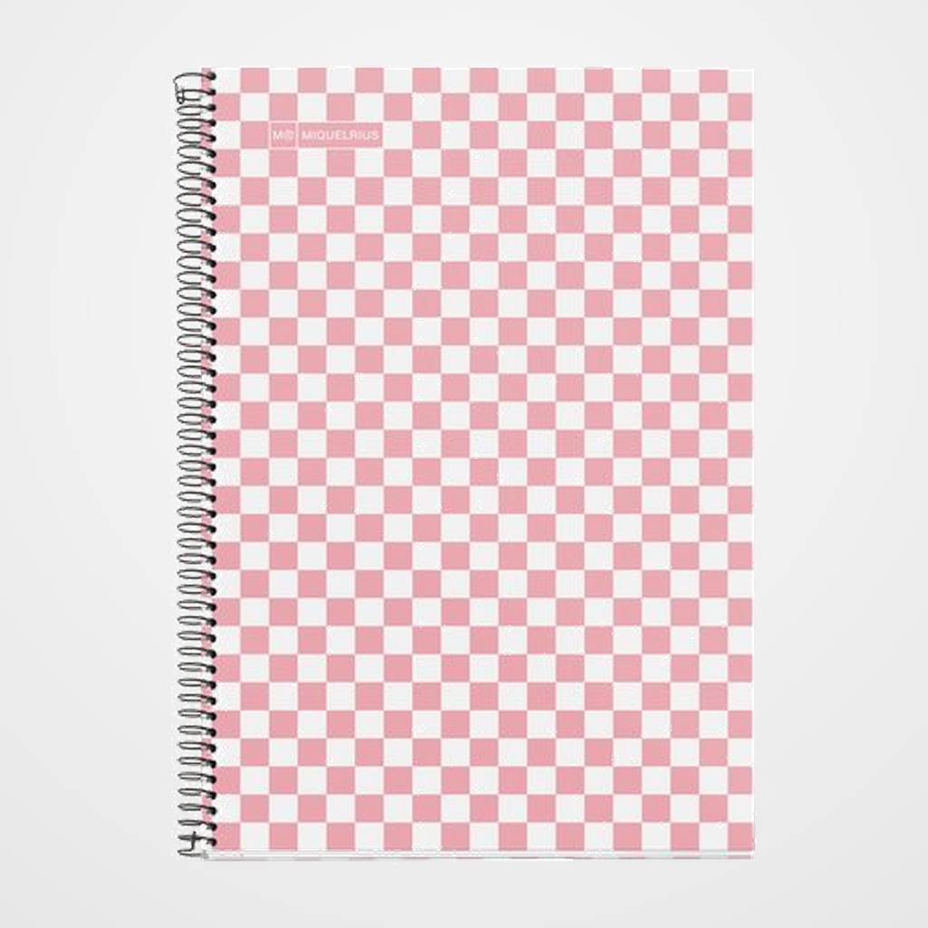 BLOC MIQUELRIUS tapa DURA Fº 80h 90g CUADRIC.4x4 DAMERO ROSA