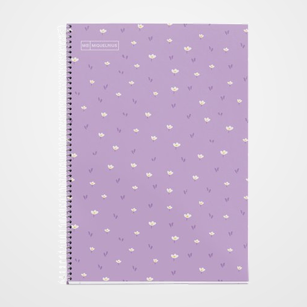 BLOC MIQUELRIUS tapa DURA Fº 80h 90g CUADRIC.4x4 FLORES VIOLETA