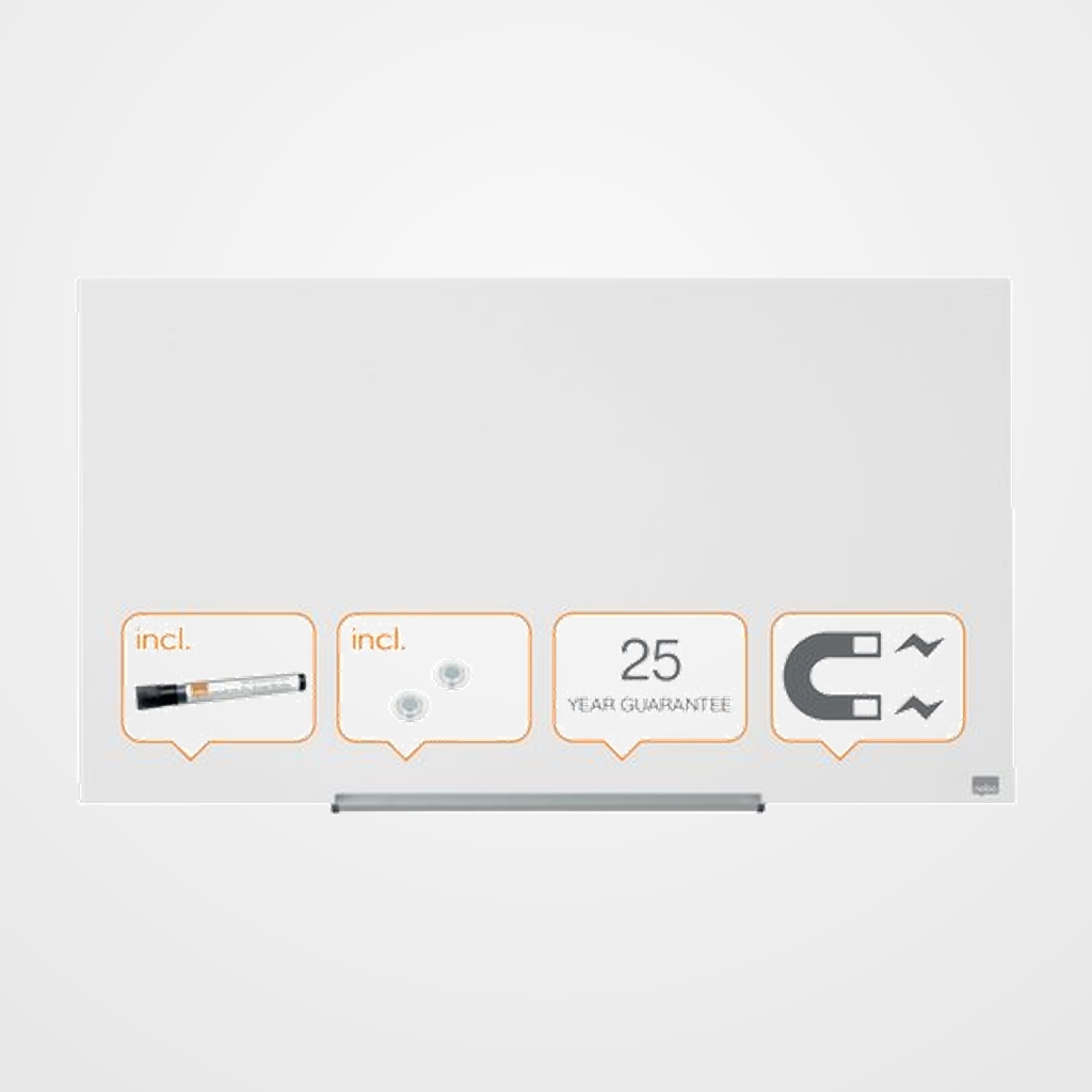PIZARRA CRISTAL MAGNETICA NOBO DIAMOND  993x559 BLANCA