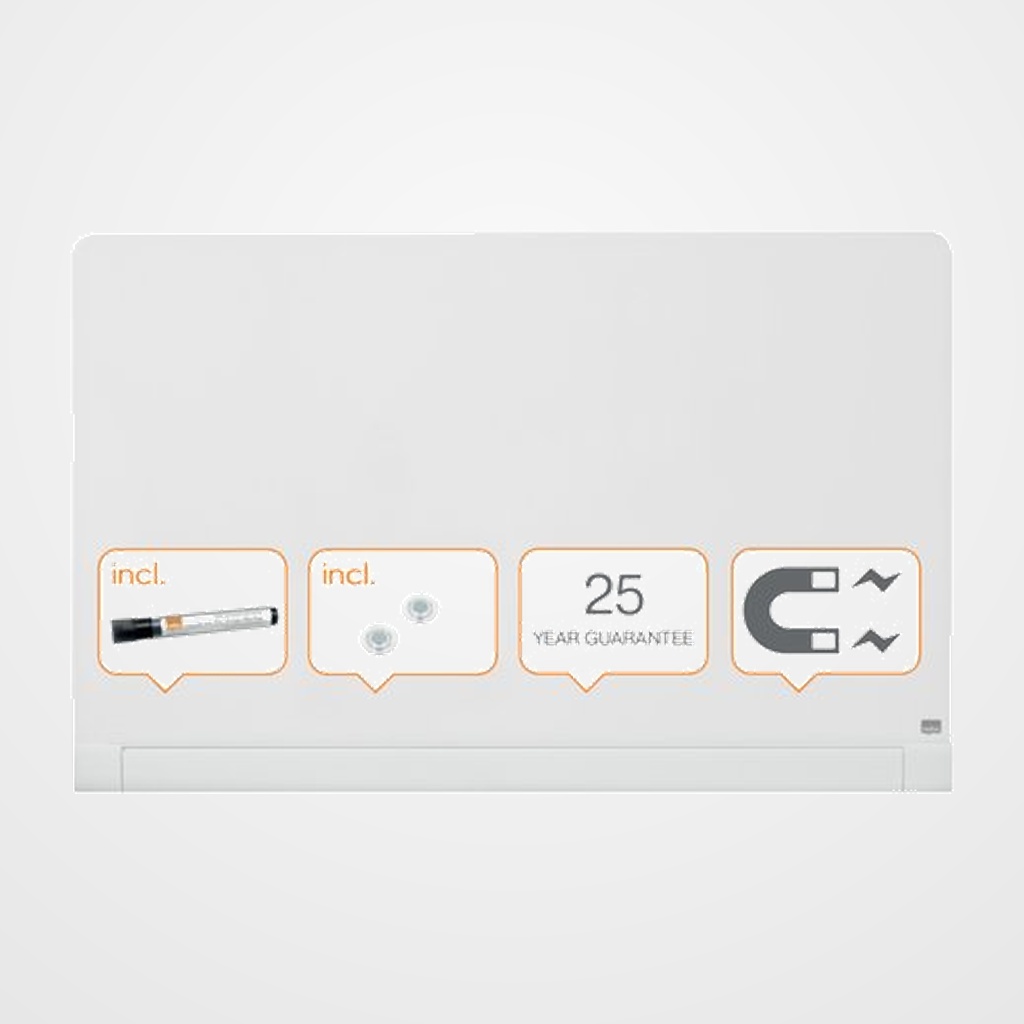 PIZARRA CRISTAL MAGNETICA NOBO DIAMOND REDONDEADA 1264x711 BLANCA