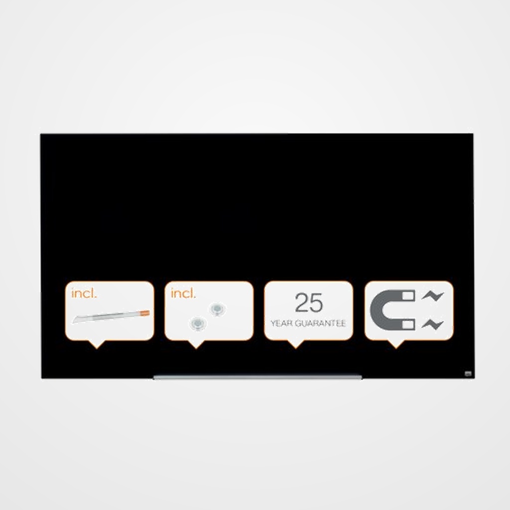 PIZARRA CRISTAL MAGNETICA NOBO DIAMOND 1883x1059 NEGRA