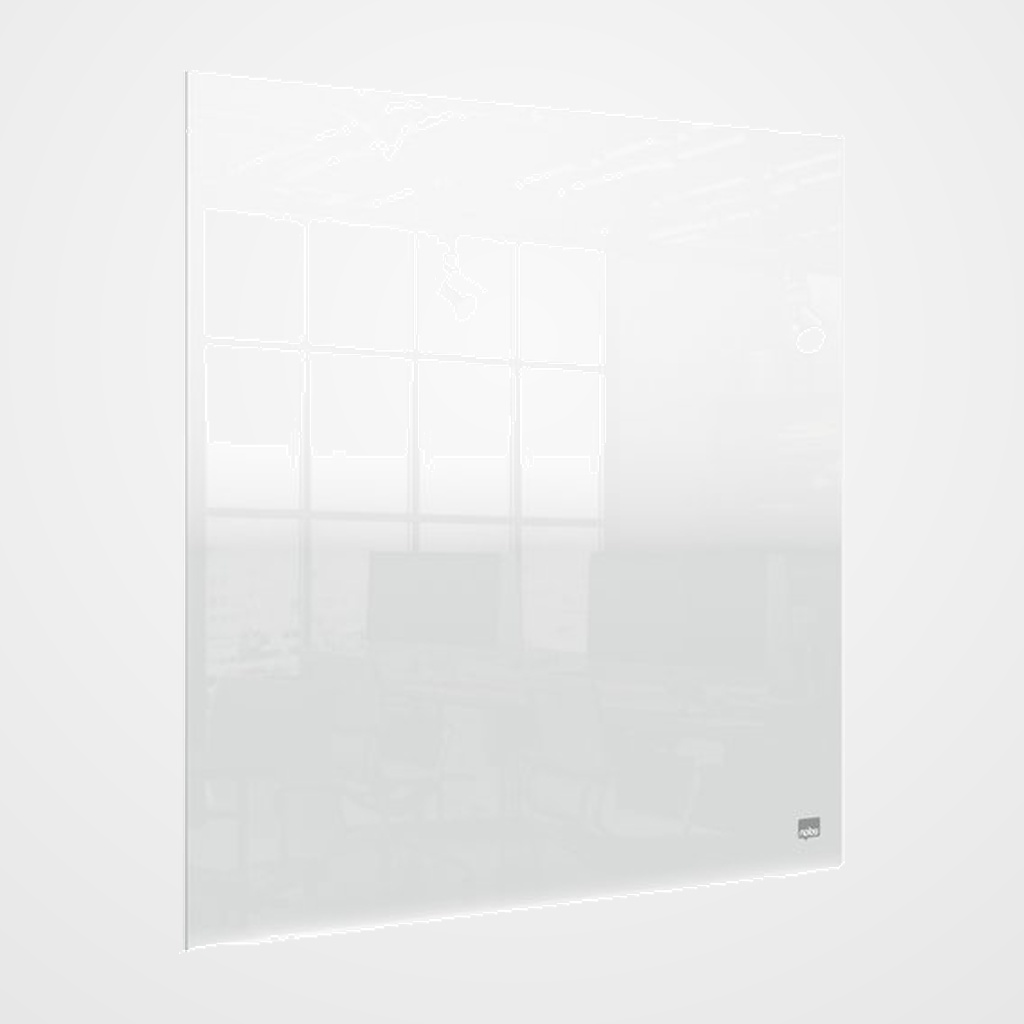 PIZARRA ACRILICA NOBO 450x450mm SOBREMESA O MURAL TRANSPARENTE