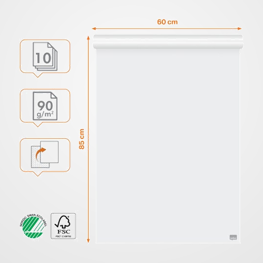 BLOC PIZARRA NOBO 600x850 90g CUADRICULADO/LISO 10h