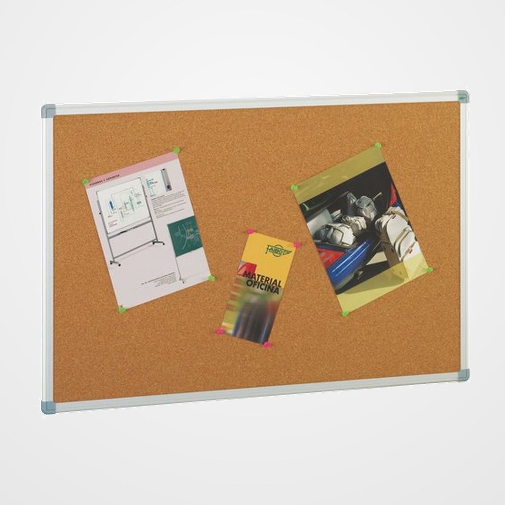 TABLERO de CORCHO FAIBO LIGERO MARCO ALUMINIO  45x60 cm