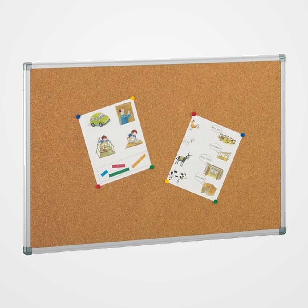 TABLERO de CORCHO FAIBO SOLIDO MARCO ALUMINIO 100x200 cm