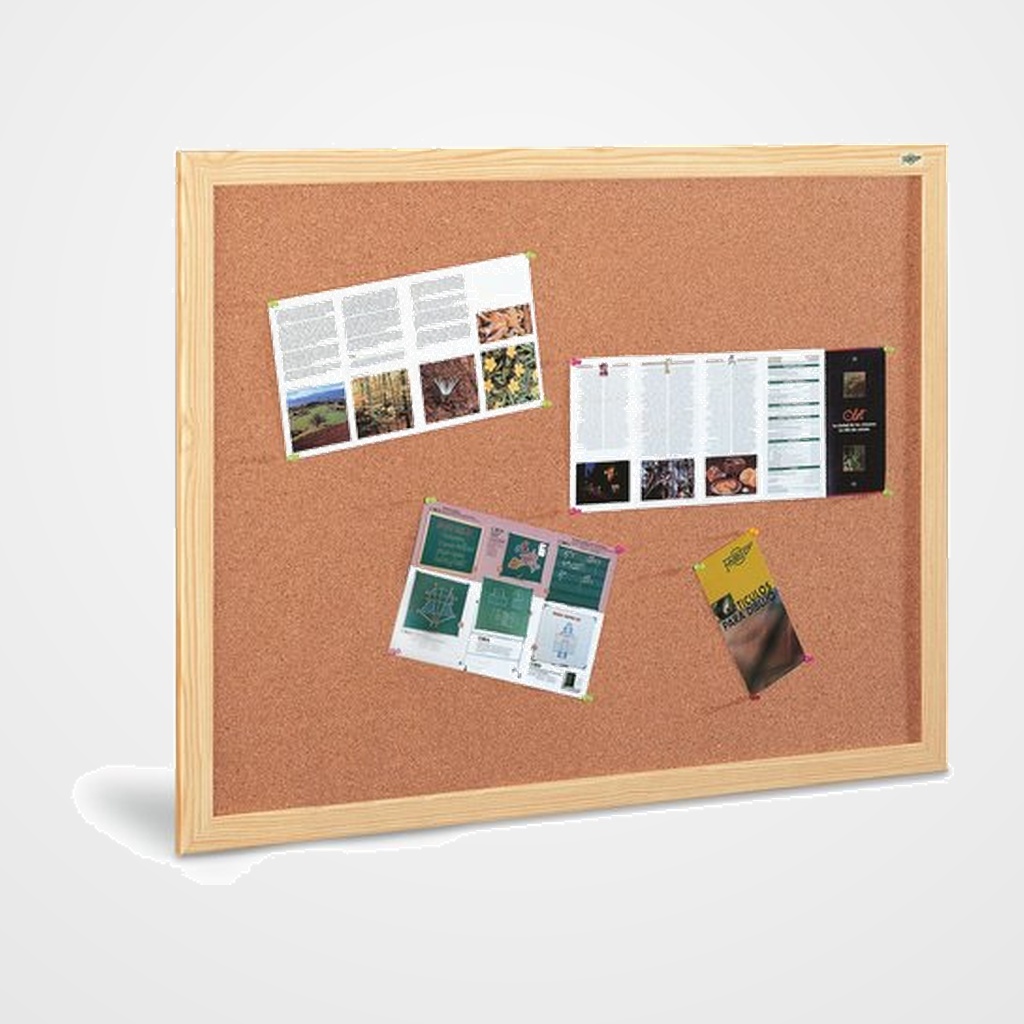 TABLERO de CORCHO FAIBO SOLIDO MARCO FIBRA 100x150 cm