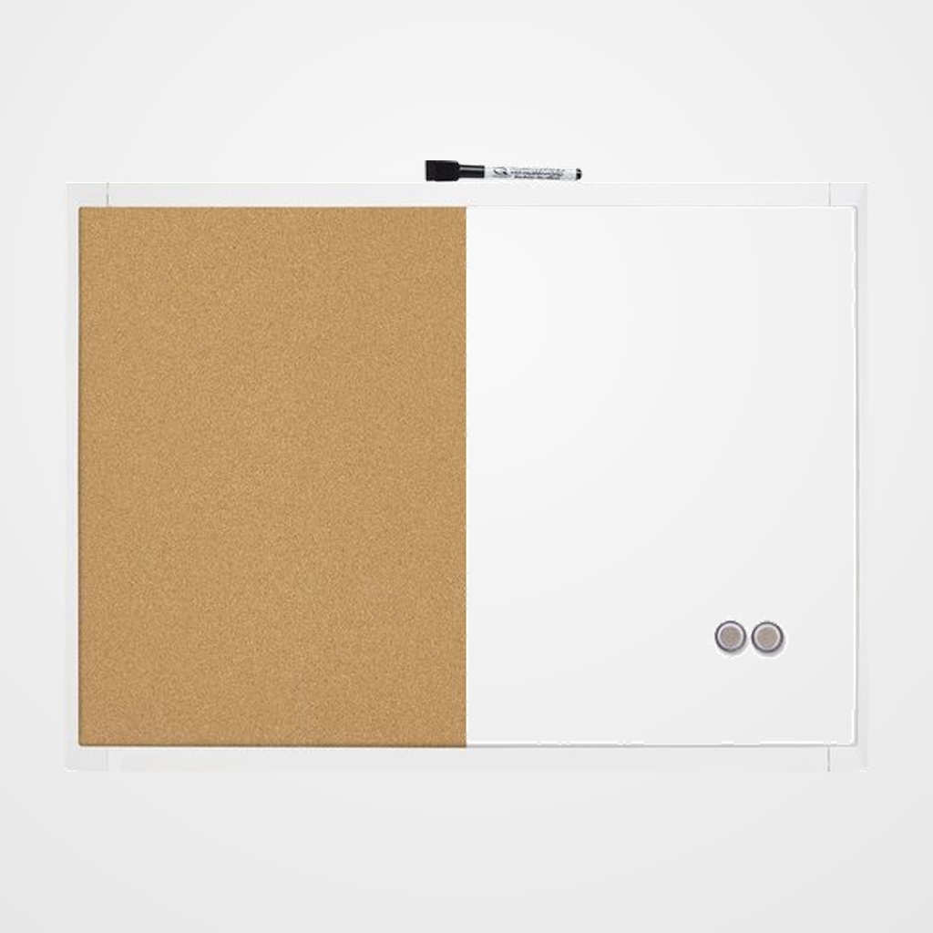 PIZARRA DOBLE USO NOBO (BLANCA MAGNETICA + CORCHO) 58,5x43 cm COLORES SURTIDOS