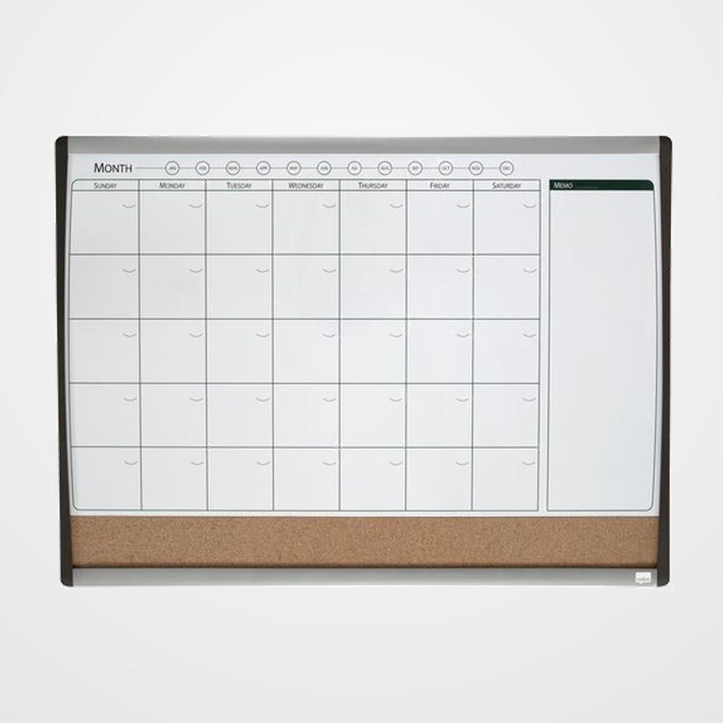 PIZARRA DOBLE USO REXEL (ORGANIZADOR MAGNETICO MENSUAL + CORCHO) 58,5x43 cm