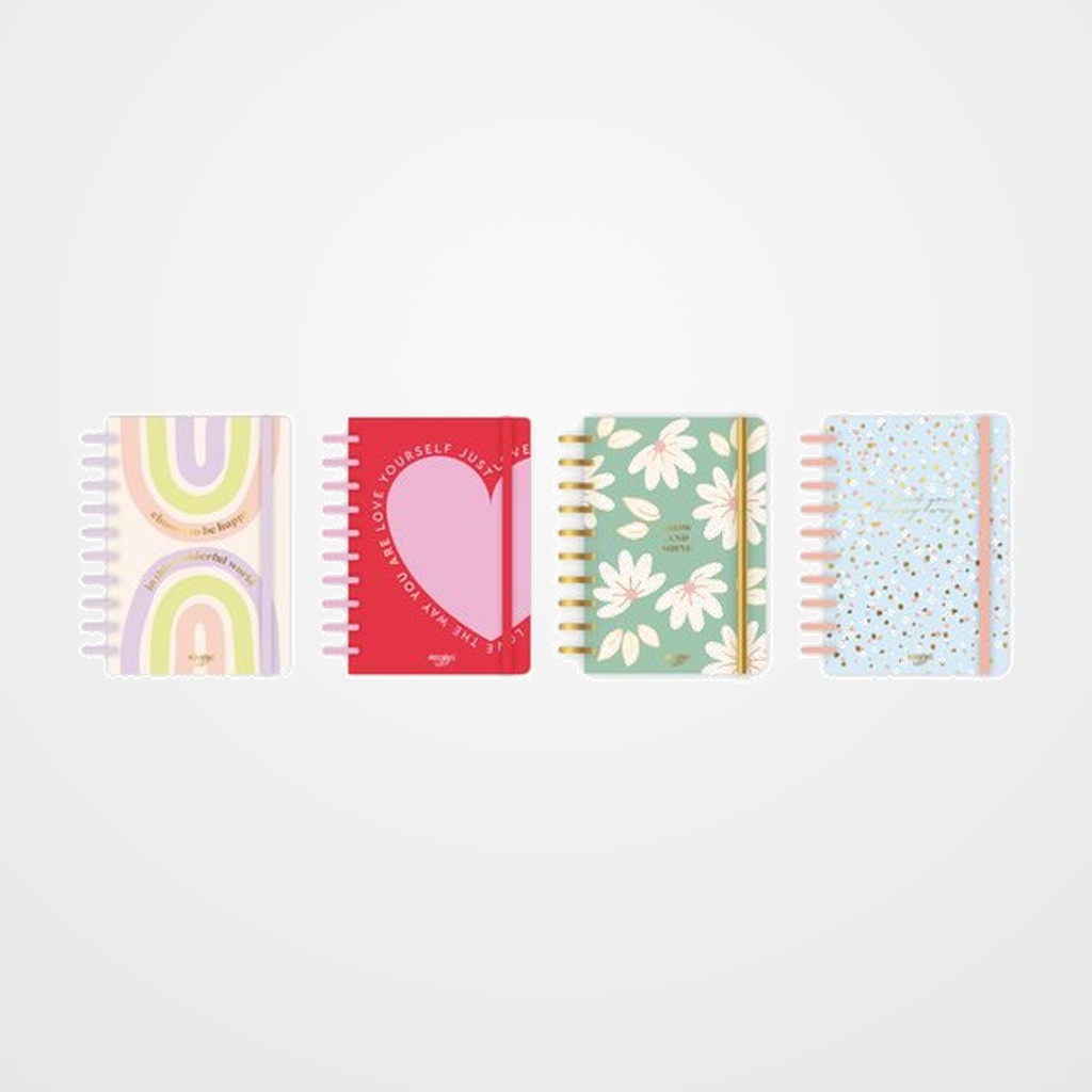 BLOC MOOVING LOOP tapa PP A5 80h 90g HORIZONTAL 4 DISEÑOS SURTIDOS