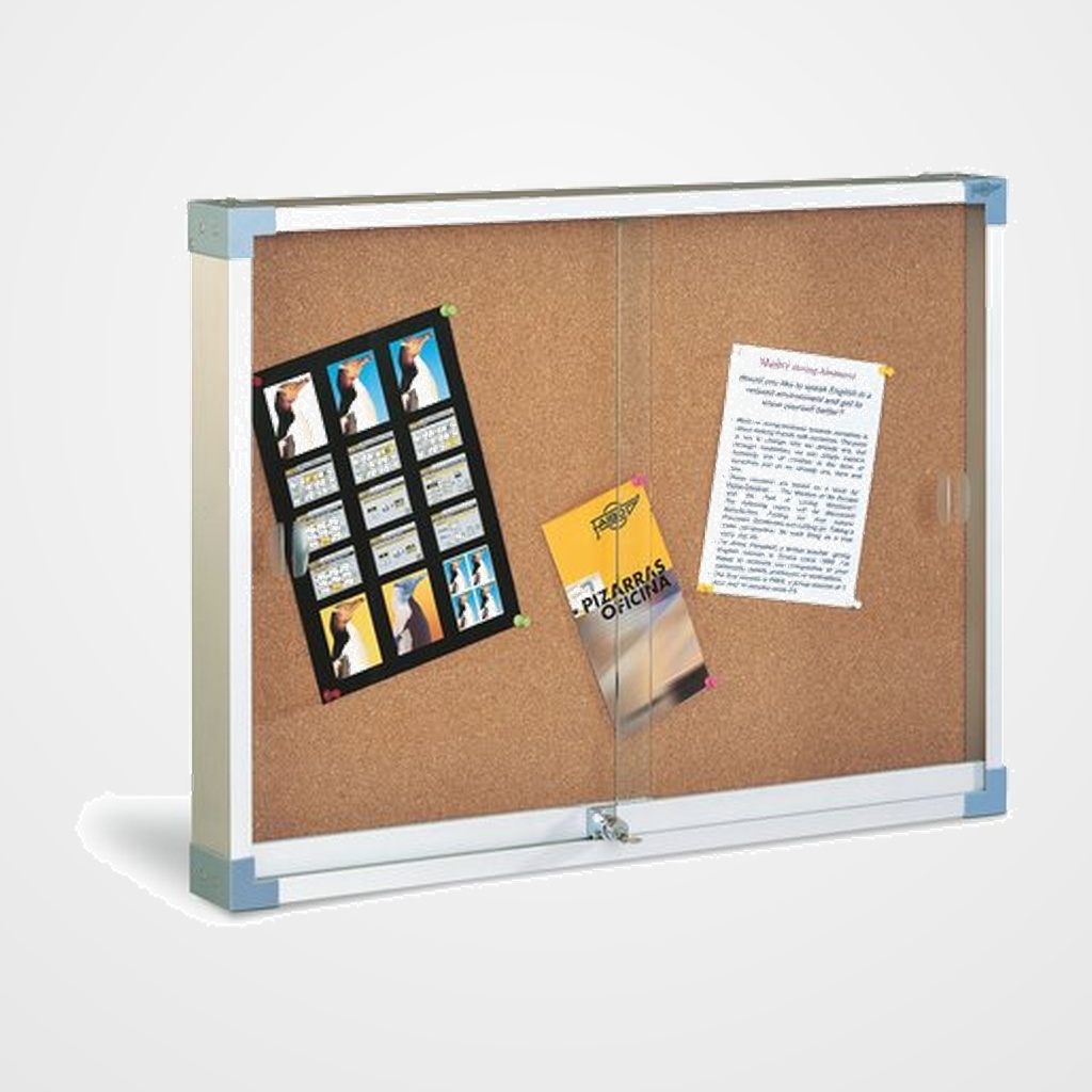 VITRINA ANUNCIOS FAIBO CORCHO de ALUMINIO y CRISTAL 80x100 cm