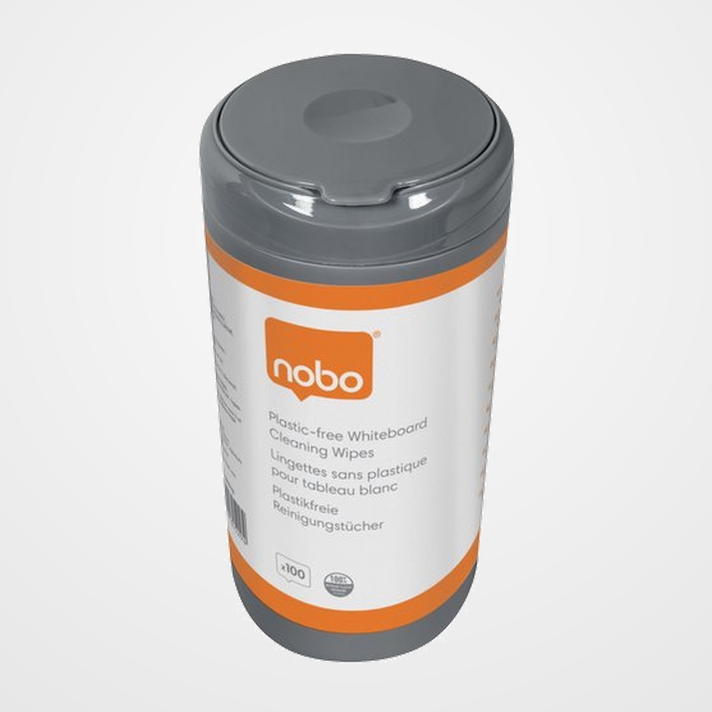 TOALLITAS NOBO ECO LIMPIEZA de PIZARRAS BLANCAS BOTE DE 100