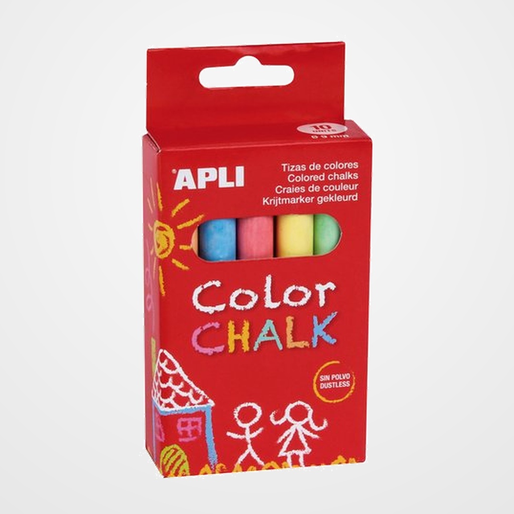 TIZAS de COLORES APLI ESTUCHE de 10