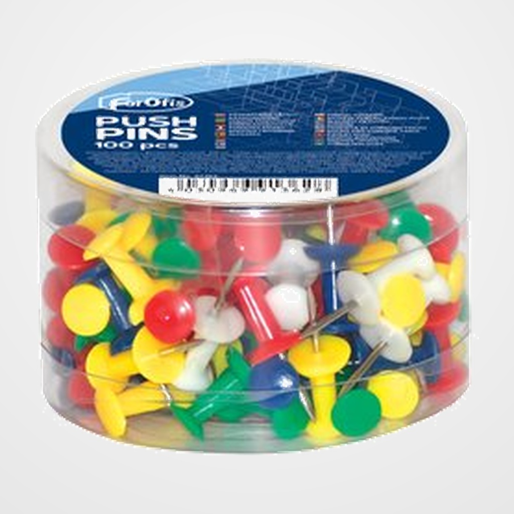 AGUJA SEÑALIZADORA PUSH-PIN FOROFIS CAJA de 100 SURTIDAS