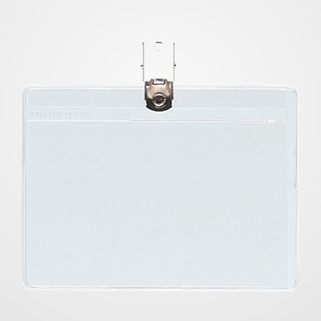 [19801024] FUNDA DISTINTIVO GRAFOPLAS PVC 200µ con PINZA 57x95mm PAQUETE de 50