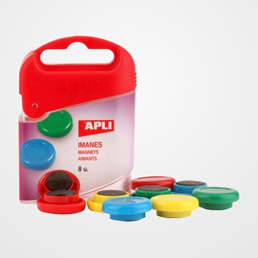 IMANES REDONDOS APLI COLORES SURTIDOS AUTOSERVICIO CAJA de 8