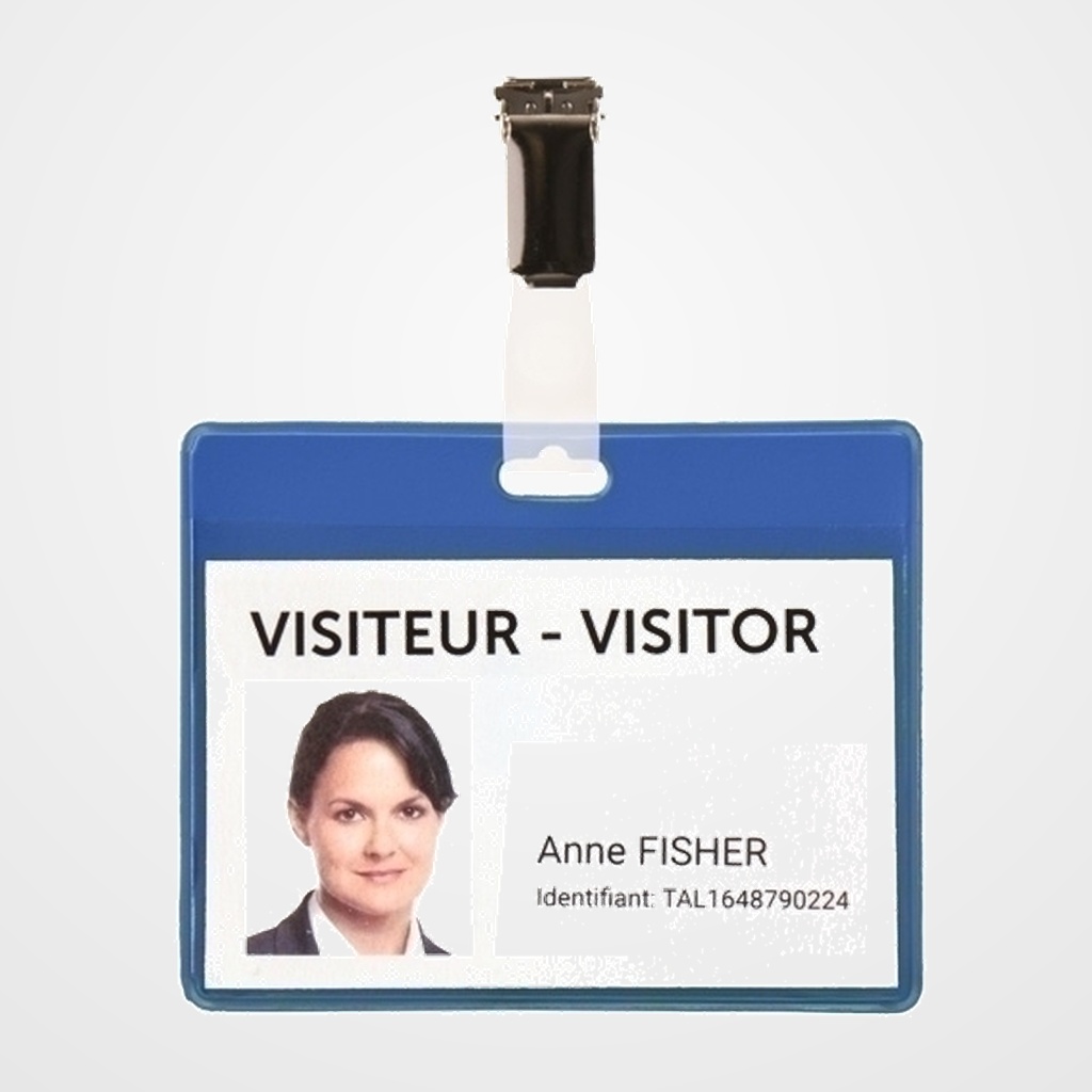 FUNDA DISTINTIVO TARIFOLD PVC con PINZA 82,5x103mm AZUL PAQUETE de 25