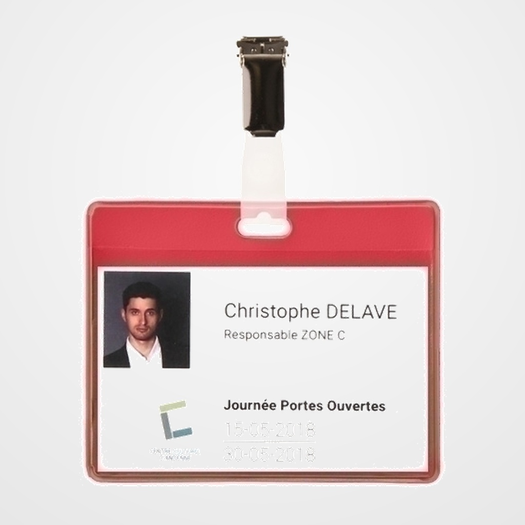 FUNDA DISTINTIVO TARIFOLD PVC con PINZA 82,5x103mm ROJO PAQUETE de 25