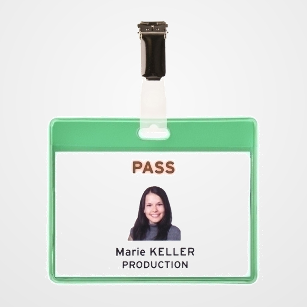 FUNDA DISTINTIVO TARIFOLD PVC con PINZA 82,5x103mm VERDE PAQUETE de 25