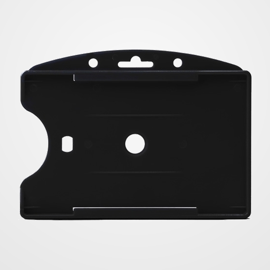 FUNDA DISTINTIVO TARIFOLD PP APERTURA FRONTAL 60x89mm NEGRO PAQUETE de 10