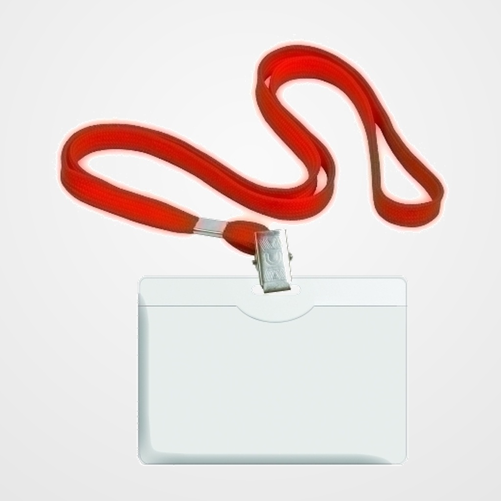 FUNDA DISTINTIVO FOROFIS RIGIDA con CINTA ROJA 57x90mm CAJA DE 50