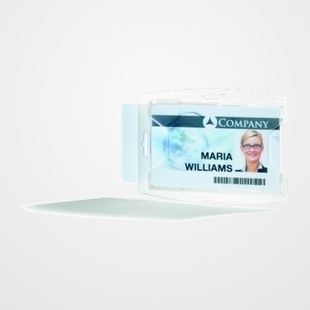 FUNDA DISTINTIVO DURABLE reXycle PARA 2 TARJETAS DE IDENTIFICACION TRANSPARENTE PAQUETE de 10