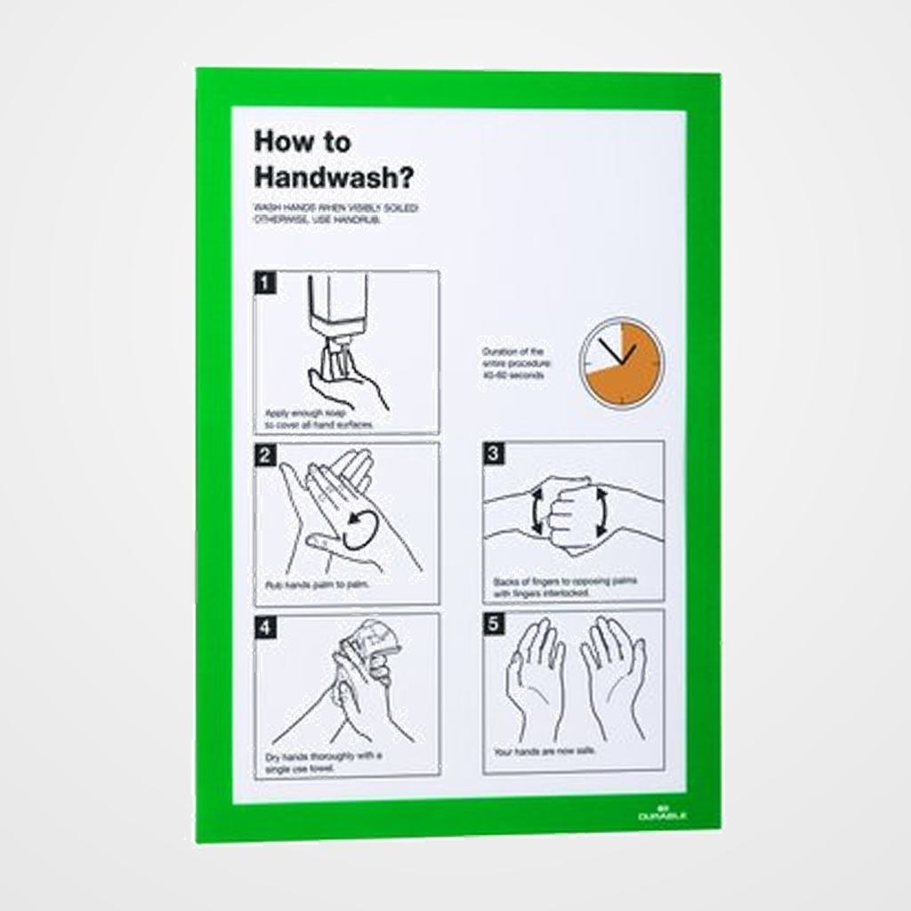 MARCO DURABLE MAGNETICO AUTOADHESIVO DURAFRAME A4 VERDE BOLSA DE 2