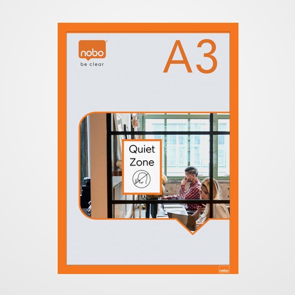 MARCO NOBO MAGNETICO AUTOADHESIVO A3 NARANJA BOLSA DE 2