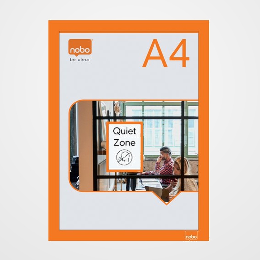 MARCO NOBO MAGNETICO AUTOADHESIVO A4 NARANJA BOLSA DE 2