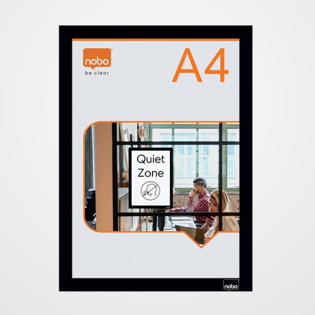 MARCO NOBO MAGNETICO AUTOADHESIVO A4 NEGRO BOLSA DE 2