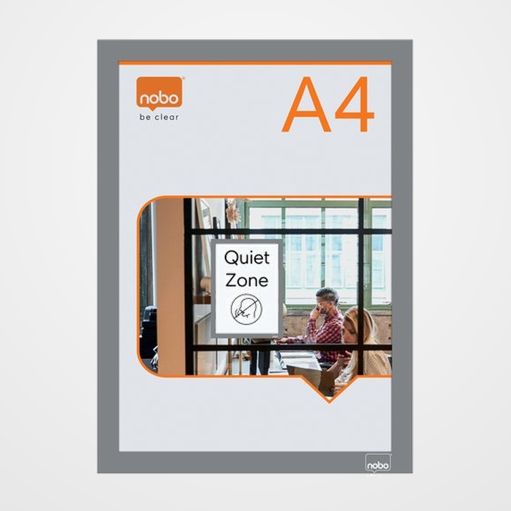 MARCO NOBO MAGNETICO AUTOADHESIVO A4 PLATA BOLSA DE 2