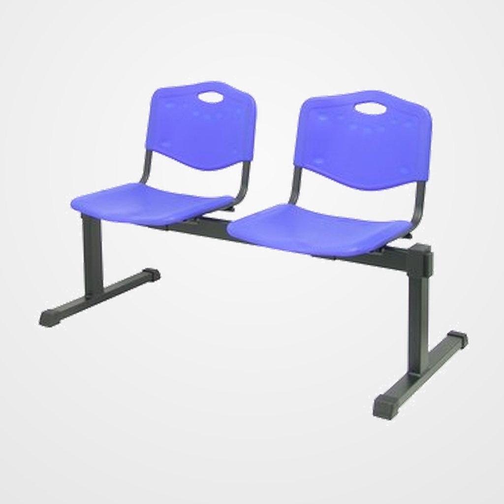BANCADA PIQUERAS Y CRESPO ROBLEDO 2 PLAZAS ASIENTO Y RESPALDO PVC AZUL