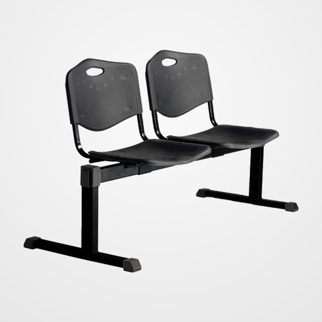 BANCADA PIQUERAS Y CRESPO ROBLEDO 2 PLAZAS ASIENTO Y RESPALDO PVC NEGRO