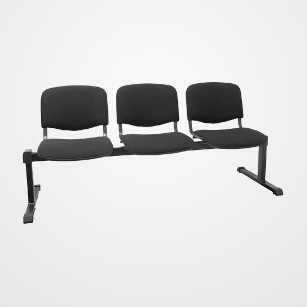 BANCADA PIQUERAS Y CRESPO POZOCAÑADA 3 PLAZAS ASIENTO Y RESPALDO TAPIZADOS ARAN NEGRO