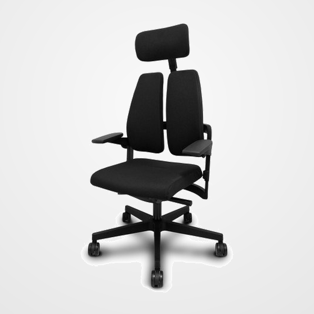 SILLA PIQUERAS Y CRESPO XILIUM DUO BRAZOS REGULABLES 3D Y CABECERO MECANISMO SINCRO con TRASLACK Y X-MOVE TAPIZADO ERA NEGRO