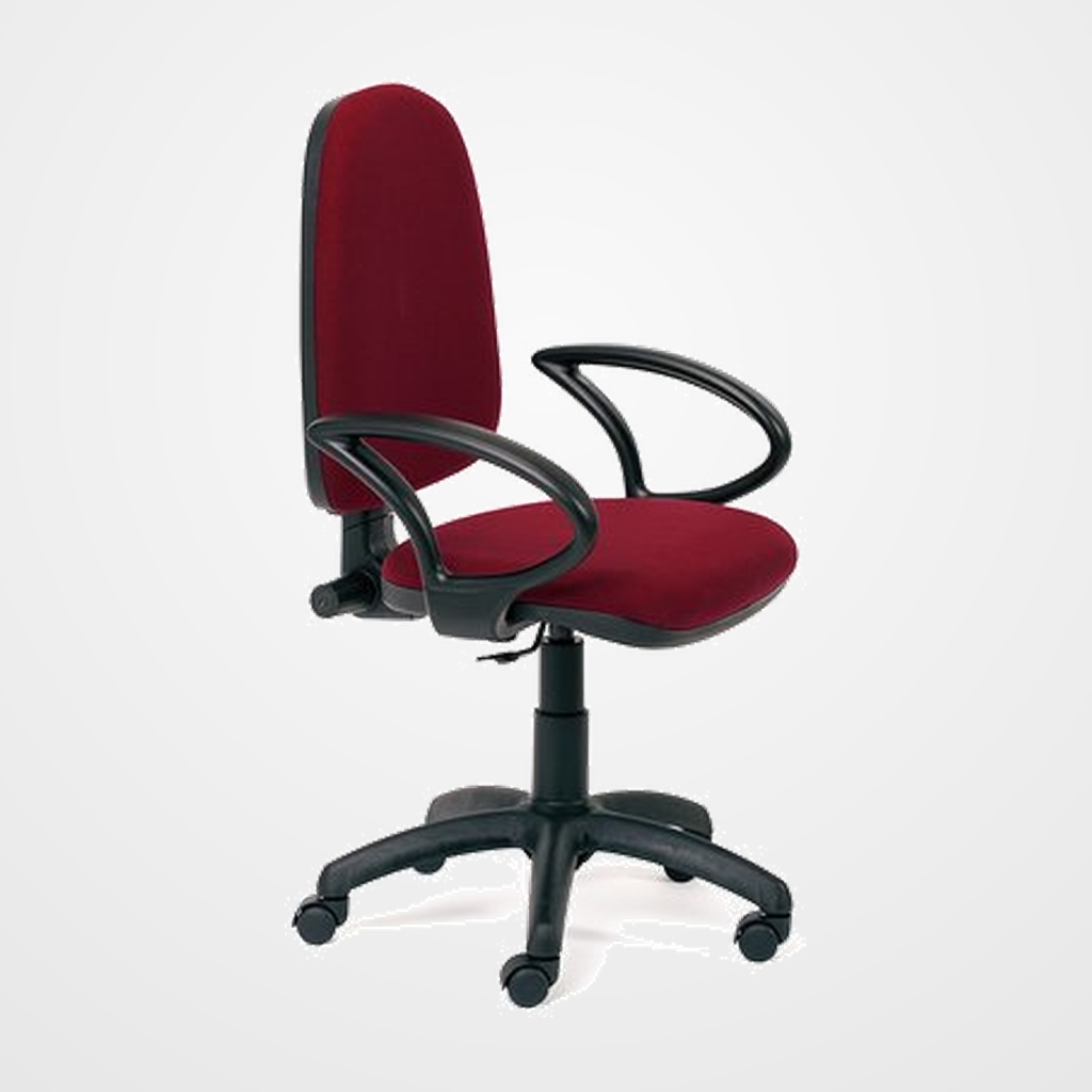 SILLA ROCADA TELA IGNIFUGA RD-930/2 GRANATE CON BRAZOS