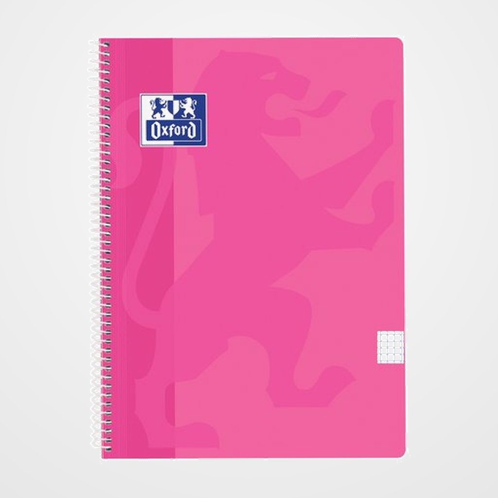 BLOC OXFORD SCHOOL CLASSIC tapa PP Fº 80h CUADRIC.4x4 90g FUCSIA PASTEL