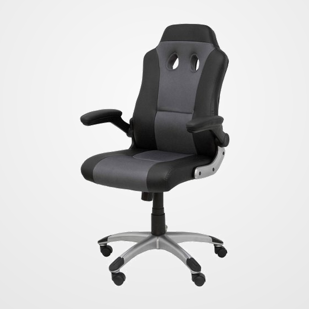 SILLA PIQUERAS Y CRESPO TALAVE GAMING BRAZOS RETRACTILES, MECANISMO BASCULANTE, REGULABLE EN ALTURA TAPIZADO SIMILPIEL NEGRO Y GRIS