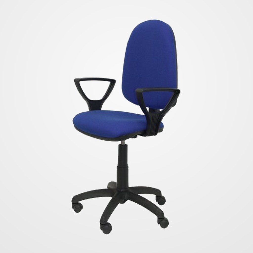 SILLA PIQUERAS Y CRESPO AYNA BRAZOS FIJOS MECANISMO CONTACTO PERMANENTE CON REGULACION DE PROFUNDIDAD ASIENTO Y RESPALDO TAPIZADO BALI AZUL