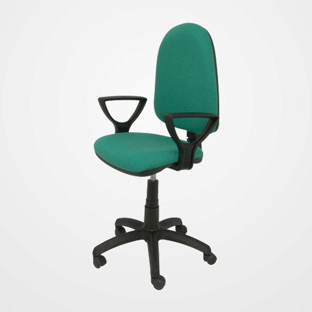 SILLA PIQUERAS Y CRESPO AYNA BRAZOS FIJOS MECANISMO CONTACTO PERMANENTE CON REGULACION DE PROFUNDIDAD ASIENTO Y RESPALDO TAPIZADO BALI VERDE