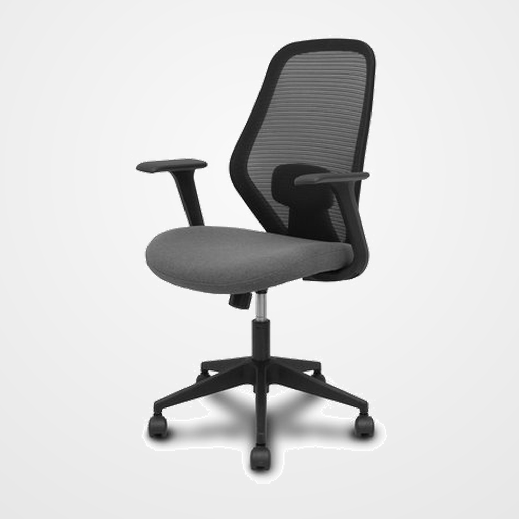 SILLA PIQUERAS Y CRESPO FOROL ERGO 529 BRAZOS FIJOS MECANISMO BASCULANTE RESPALDO DE MALLA Y ASIENTO TAPIZADO GRIS