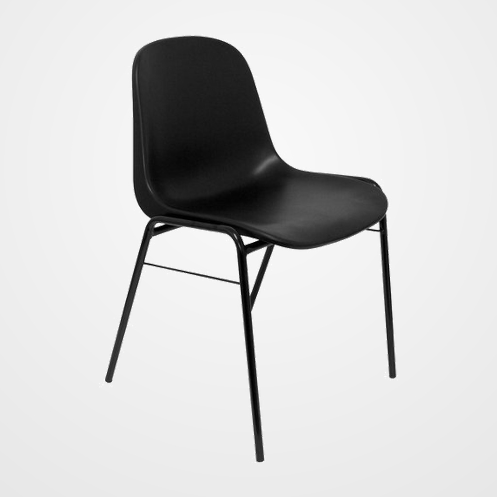 SILLA PIQUERAS Y CRESPO ALBOREA CONFIDENTE APILABLE ASIENTO MONOBLOQUE EN PVC NEGRO
